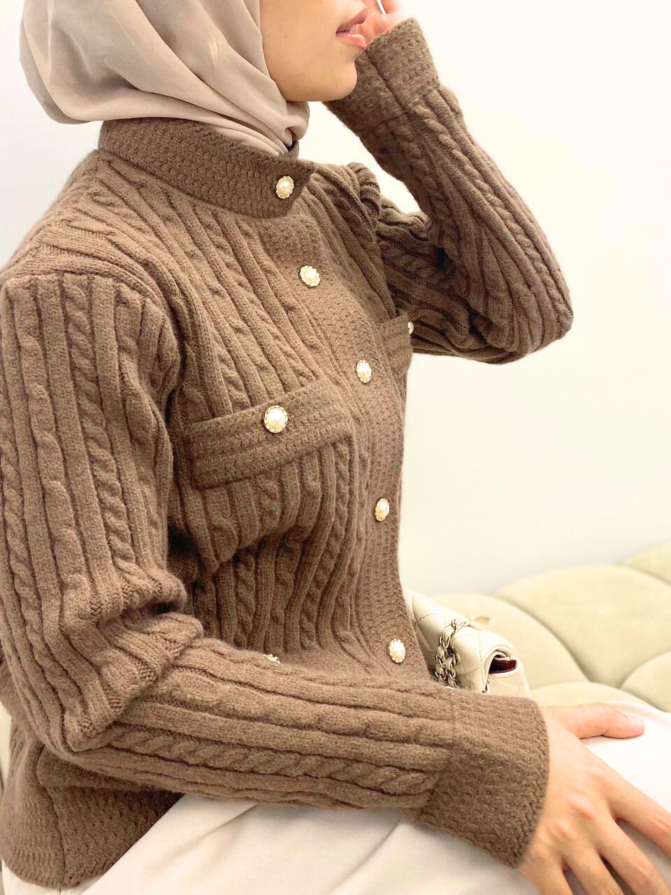 Brown Knit Pullover