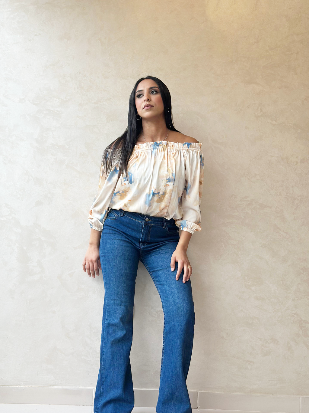 Serenity Sunset Off-Shoulder Blouse